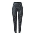 thumbnail image 3 of Gibobby Pantalones térmicos para mujer Pantalones deportivos de talla alta para mujer Pantalones de yoga con cintura estampada informal a la(Negro,M), 3 of 4
