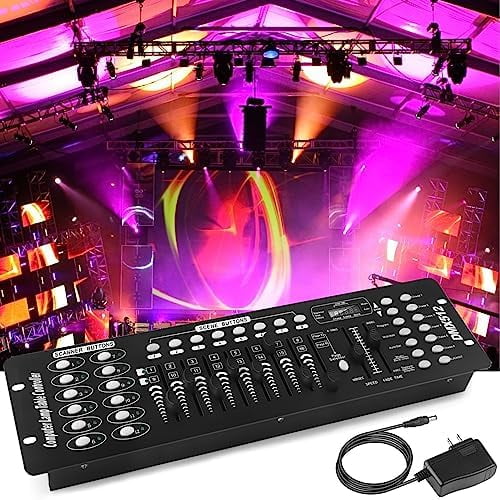 DMX Controller, 192 Channel DMX 512 Light Controller DMX Console Stage Light Controller Panel Use for Editing Program of Stage Lighting Runing for DJ, Shows, Party, Christmas and Halloween$$