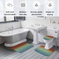 thumbnail image 5 of Burnt Orange Teal Ombre Bath Mat 3 Piece Bathroom Rug Set, Modern Abstract Art Aesthetics Non Slip Bath Rug Contour Mat and Toilet Lid Cover, Absorbent Shower Mats Soft Bath Rugs and Mats Sets, 5 of 8