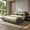 Green, variant on Queen Size Low Profile Upholstered Platform Bed with Oversized Padded Headboard, Soft Modern Luxury Cloud Bed with Slats Support and Solid Wood Frame for Bedroom