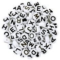thumbnail image 2 of Hello Hobby - 10mm White Alphabet Beads with Black Letters - 360 Pieces - USHH119SVF073B, 2 of 4