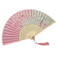 thumbnail image 1 of Abanico plegable AQITTI, abanico chino, abanicos de mano para mujer, abanico plegable de seda, abanico plegable con flecos ahuecados, abanicos de papel plegables para bodas, bailes, fiestas, hogar., 1 of 4