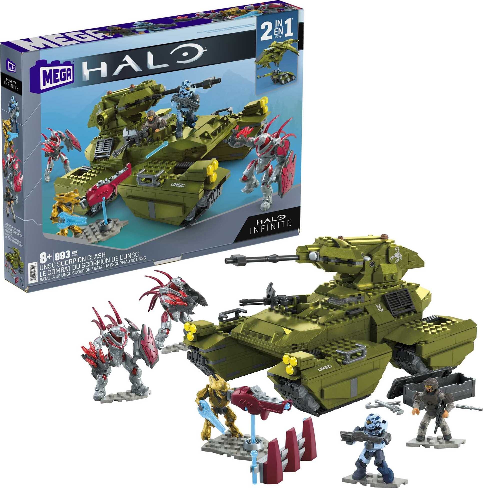 MEGA Halo UNSC Elephant Building Kit 2041 Pieces Mini Figurine Set Construction Toys with 5 Micro Action Figures Walmart