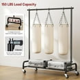 thumbnail image 5 of Heavy Duty Clothing Racks for Hanging Clothes Rack, 43" Wide Rolling Garment Rack Metal Clothing Hanger Rack with Wheels Wardrobe Rack for Coats, Shirts, Dress, (Black), 5 of 6
