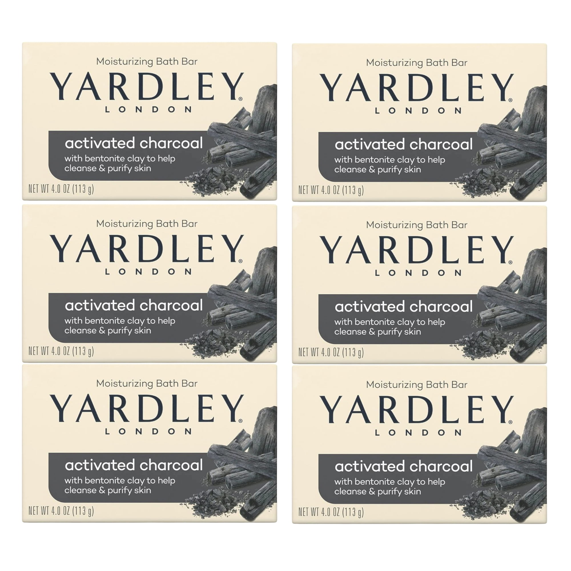 Yardley Activated Charcoal with Bentonite Clay Moisturizing Bar Soap