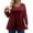 #004-Wine, variant on TQWQT Plus Size Tops for Women Fall Casual Going Out Shirt Long Sleeve V Neck Solid Color Blouses Fall Tunics Blouses White 2XL