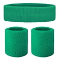 thumbnail image 2 of GOGO Sweatband Set Sports Athletic Exercise Headband Wristband Set Green, 2 of 9