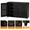 thumbnail image 6 of Alden Design 4 Tier Wooden Shoe Storage with Louvered Door, Black, 6 of 8