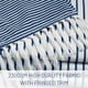 thumbnail image 4 of Cortina de ducha Awellife con borla a rayas azul marino, 213 x 183 cm, 4 of 6