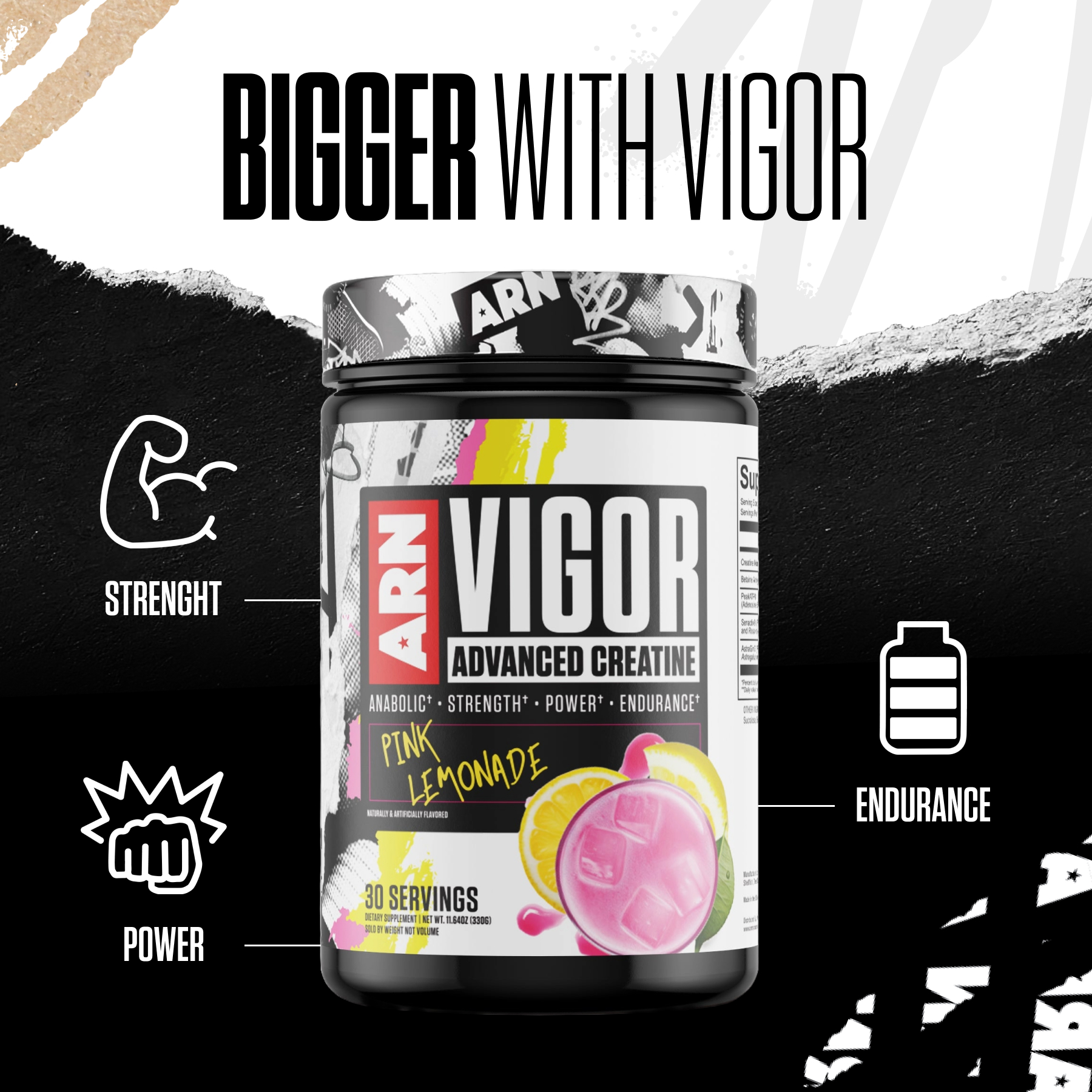 Arms Race Nutrition | ARN | Vigor Advanced Creatine Formula (30 Servings, Orange Julian)