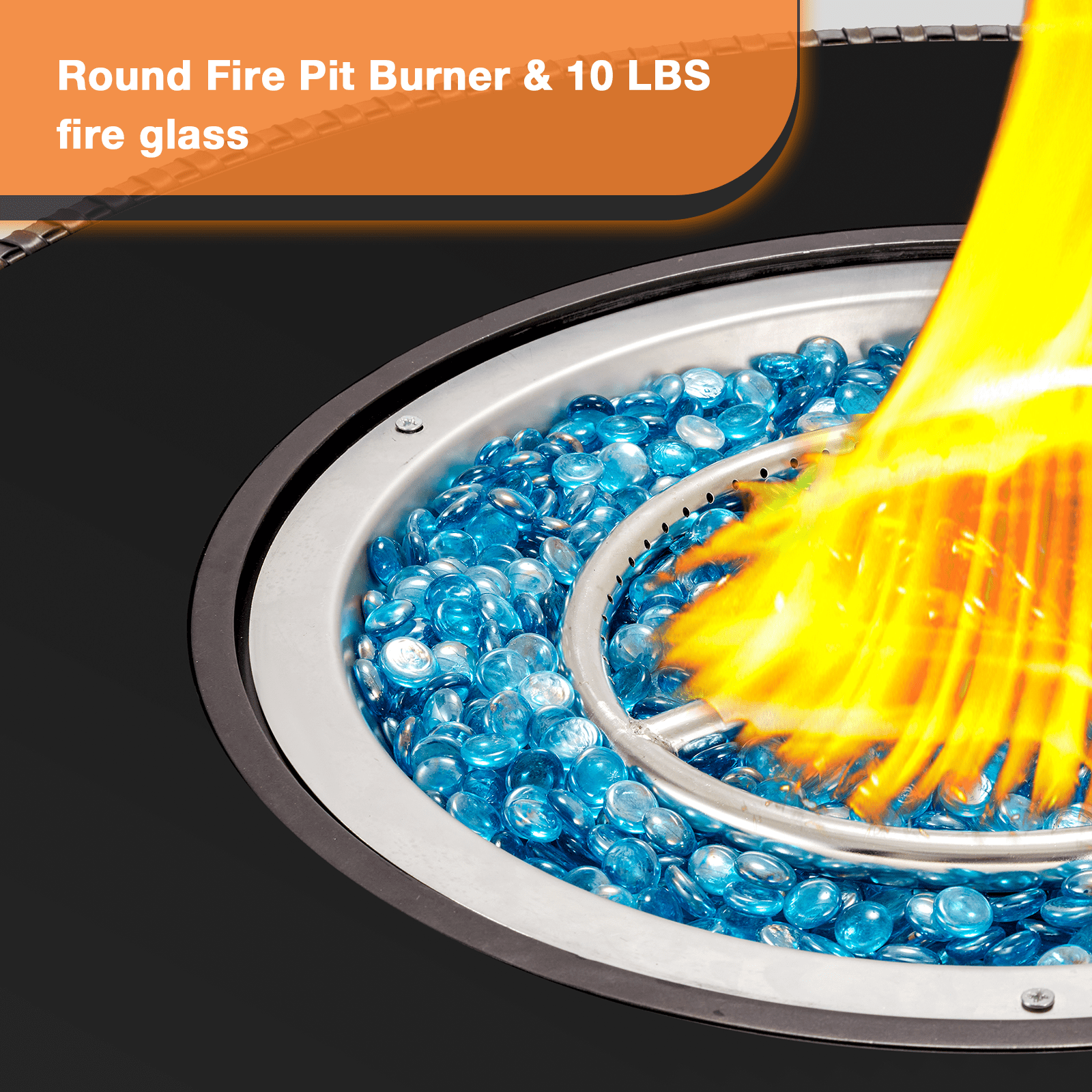 HOMREST Propane Gas Fire Pit Table, 38.1'' Round Fire Pit Table 50,000 BTU CSA Certified Outdoor Patio Wicker Fire Table with Weather-Resistant Cover