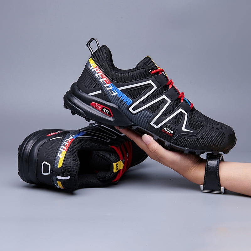Men’s Summer Breathable Hiking Shoes Lightweight Non Slip Outdoor Sneakers Quick Dry Wear Resistant Walking Footwear for Trekking Camping Mountain Climbing Daily Casual Outdoor Activities