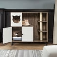 thumbnail image 2 of Demi Bonn 40" Cat Litter Box Enclosure with 3 Sisal Scratching Posts, Hidden Litter Box Furniture for Indoor Cats, Brown, 2 of 8