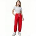 thumbnail image 4 of XUNKUSGA Sweatpants for Girls 4-15 Years Solid Color Baggy Thickened Pants Casual High Waisted Comfy Cinch Bottom Sweat Pants with Pockets and Drawstring Red, 4 of 4