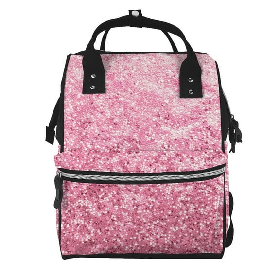 Defioc Pink Glitter for Baby Diaper Bag Backpack - Baby Bag for Boys & Girls - Diaper Backpack - Large Travel Diaper Bags- Baby Registry Search & Shower Gifts