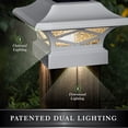 thumbnail image 6 of Classy Caps Kingsbridge Dual Lighted Solar Post Cap - Fits 3.5"x3.5", 4"x4", 5"x5", and 5.5"x5.5" Posts - White Aluminum, 6 of 7