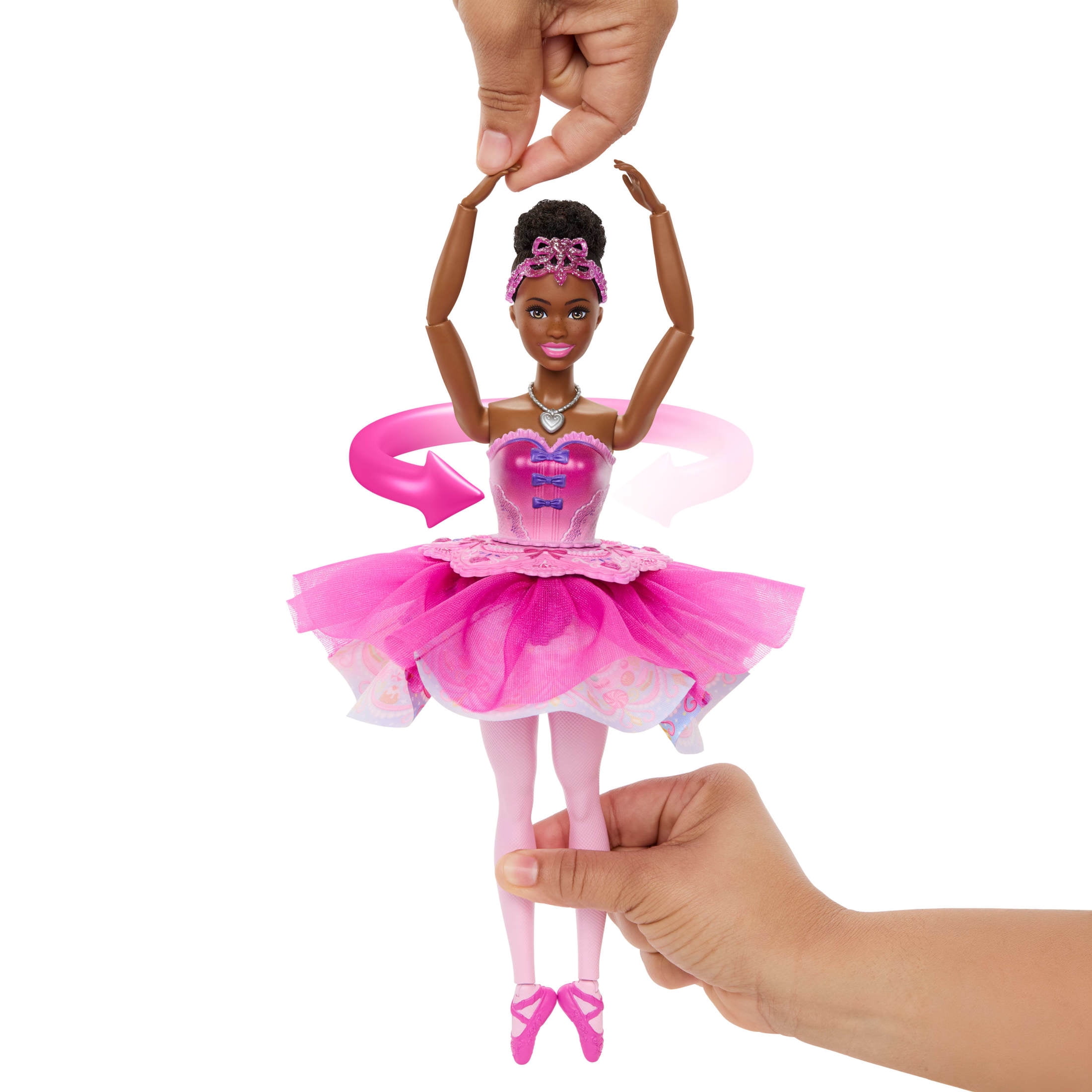Barbie in the Nutcracker Sugar Plum Doll with Transforming Tutu, Wand & Ballerina Accessories, Brown Hair