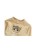 thumbnail image 2 of Qiylii Girl’s Cat Print Round Neck Sweater Stitching Leopard A-line Dress, 2 of 9