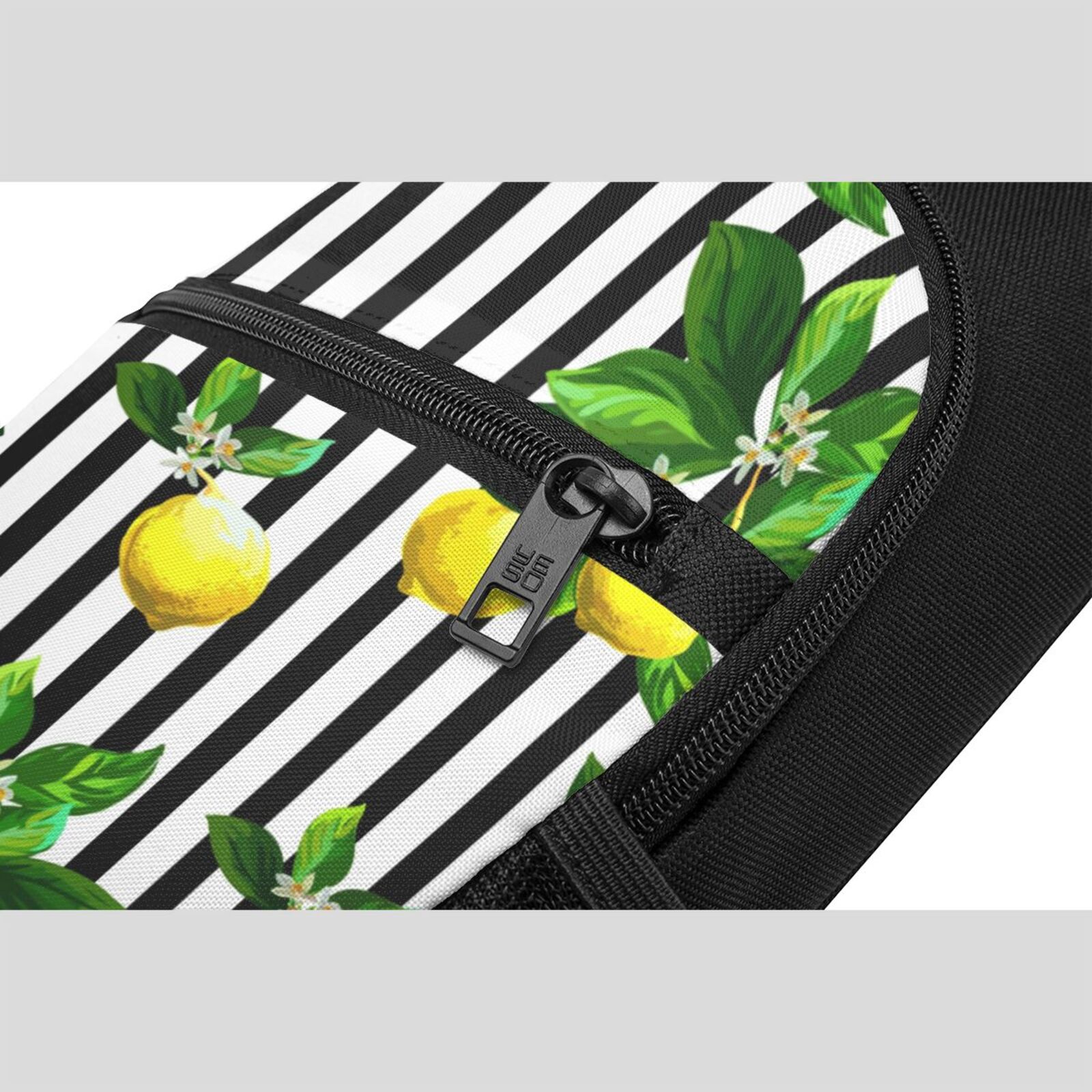 Xecao's Lemons on Striped Print Sling Bag: A Versatile Chest, Shoulder, and Crossbody Backpack for Casual Days Out, Perfect for Both Men and Women