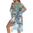 thumbnail image 5 of HELLHERO Raccoon Swing Bathing Suit Cover Up Loose Polyester Casual Long Kimono Swimsuit Cover Up, 5 of 6