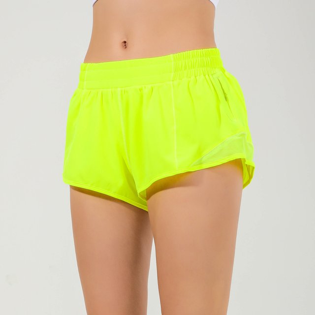 Pantalones cortos deportivos para mujer Naked Sense de secado rápido en stock Riding Running Series Pantalones cortos de fitness Fake Two Piece