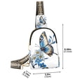 thumbnail image 2 of ALAZA Blue Butterfly Flower Sling Bag for Women Men Waterproof Crossbody Chest Bags, 2 of 7