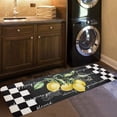 thumbnail image 2 of Summer Farmhouse Fruit Lemon Black and White Plaid Kitchen Mat Rug 1 PCS Runner Rug Anti-Fatigue Comfort Memory Foam Standing Mat Non-Slip Floor Door Mat for Bathroom Bedroom 18x47in, 2 of 6