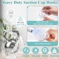 thumbnail image 3 of LANNEY Suction Cup Hooks 4 Pack, Clear Shower Suction Hooks Waterproof Removable Heavy Duty Suction Cups Wreath Hangers for Window, Bathroom, Shower Wall, Tile, Glass Door, Camper, Kitchen, 3 of 6