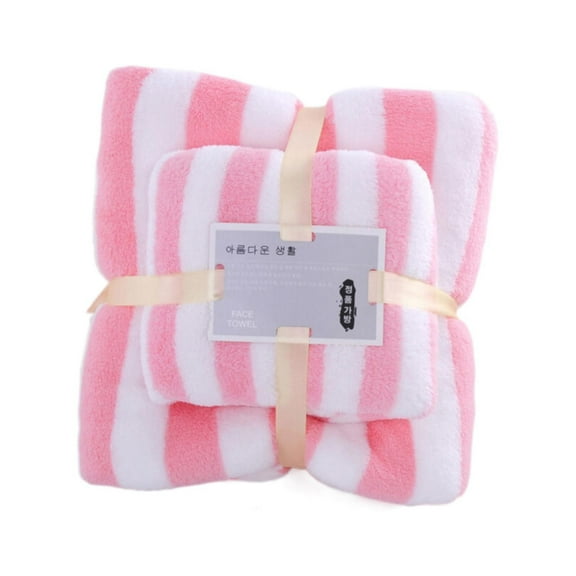 Clearance! Cicrkhb Towel Soft Towel Set 1 Bath Towels1 Hand Towels Super Soft Premium Family Microfiber Bath Towel Set Microfiber Coral Velvet Highly Absorbent Towel for Bath Fitness Bathroom Pink B