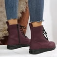 thumbnail image 4 of jsaierl British Style Solid Color Lace-up Boots Side Zip Casual Wedge Heel Women's Boots, 4 of 8