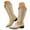 Khaki, variant on Cowboy Boots for Women Mid Calf Elegant Embroidery Western Long Fall Winter Booties Pull on Tall Boots