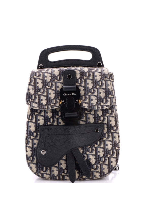 Pre-Owned Saddle Backpack Oblique Canvas Mini By Rebag