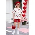 thumbnail image 4 of Arshiner Girls Summer 2 Piece Outfits Drop Shoulder T-Shirts and Biker Shorts Cool Kids Short Sets, 4 of 6