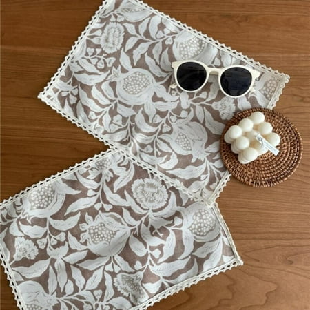 

Clearance 1pcs European Pastoral Style Placemats Heat Resistant Non-Slip Background Tablecloths Home Coffee Cup Table Decoration Mats