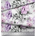 thumbnail image 3 of Soimoi Rayon Fabric Leaves & Anemone Flower Decor Fabric Printed Yard 42 Inch Wide, 3 of 3