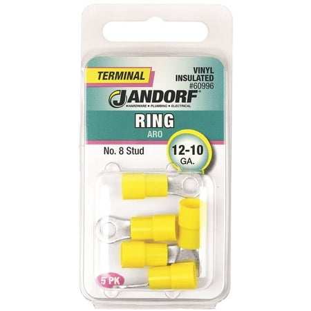 Jandorf 12-10 Ga. Insulated Wire Terminal Ring Yellow 5 pk price history on PriceWatchPro