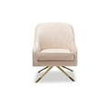 thumbnail image 3 of Baxton Studio Amaya Luxe and Glamour Light Beige Velvet Fabric Upholstered Gold Finished Base Lounge Chair, 3 of 10