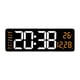 thumbnail image 1 of Reloj de pared digital Reloj calendario con luz nocturna colorida, 2 configuraciones de alarma, pantalla de temperatura para el hogar, sala de estar y Naranja, 1 of 9