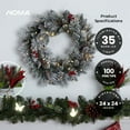 thumbnail image 3 of NOMA 24" Pre-Lit Flocked Berry Christmas Wreath with 35 Warm White Lights, 3 of 7
