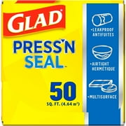 (2 pack) Glad Pressn Seal Food Plastic Wrap, 50 sq ft Roll