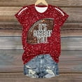 thumbnail image 4 of Womens Sequin Football Shirts 2025 Game Day Funny Graphic Short Sleeved Tops Summer Trendy Casual Pullover Tee Blouses, 4 of 5