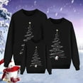 thumbnail image 2 of Linfrsh Christmas Pajamas Family Merry and Bright Shirt Christmas T-Shirts for Family Couple Outfit Tee Christmas Top Parent-Child Long Sleeves Black,6Y, 2 of 7
