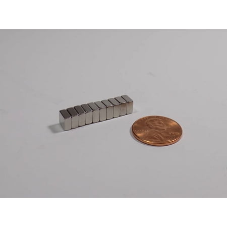 Neodymium Rare Earth Magnets 1/2" x 1/2" x 1/8" Grade N52 Pack of 2 Nickel Coated Blocks-Free US Shipping