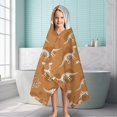 thumbnail image 6 of Brown Cartoon Dinosaurs Skeletons Pattern Hooded Bath Towel，60"x35" for Ages 3 To 12 Kids, Quick Dry Lightweight Soft Microfiber Hood Beach Towel Cover Up for Kids, 6 of 7