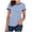 Blue, variant on COMVALUE Striped Shirt Women Short Sleeve, Crewneck T-Shirts for Woman Stripes, Fitted Ribbed Tee Stretchy (Blue, XXL)