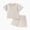 #01 Beige, variant on Baby Boy Clothes 6M-3T Checkered Patchwork Pocket T-Shirt and Stretch Shorts 2-Piece Set Infant Boy Outfit