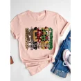 thumbnail image 1 of Camiseta con estampado de dibujos animados para mujer, ropa de manga corta de Navidad, moda de Año Nuevo, camisetas gráficas básicas, 1 of 5