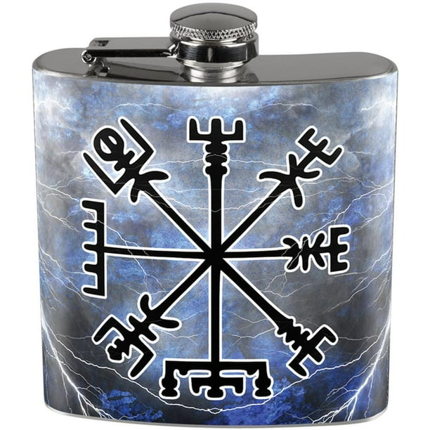 Viking Vegvisir Storm Compass Full Wrap Steel Flask Walmart Com Walmart Com