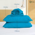 thumbnail image 3 of 1000 Thread Count 4 Piece Quality Sheet Set 21 Inch Deep Pocket 100% Egyptian Cotton Color Turquise Blue Solid Size Queen, 3 of 7