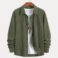 thumbnail image 4 of GrmtClth Corduroy Shirt Men Classic Oversized Button Down Shirt Jacket Soft Long Sleeve Jacket with Flap Pockets Army Green XL, 4 of 5